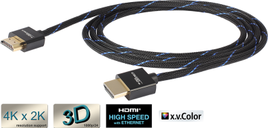 Black Connect HDMI Slim 1,0m