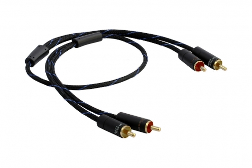 Black Connect CINCH Stereo Slim 1,0m